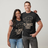 I'd Smoke That Pig Smoking BBQ Grill Master Tシャツ (ユニセックス)