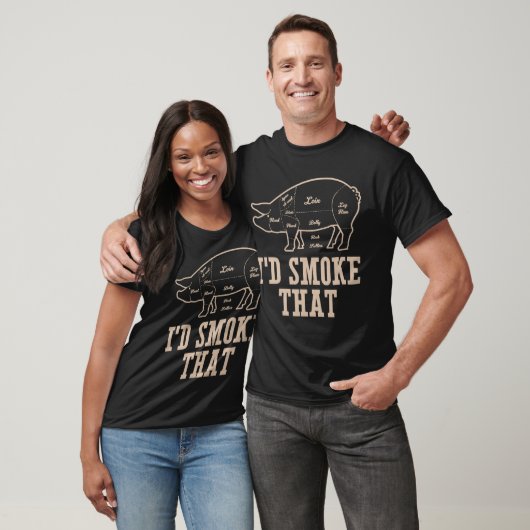 I'd Smoke That Pig Smoking BBQ Grill Master Tシャツ (ユニセックス)