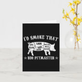 Id Smoke That T Shirt Pig Pitmaster おもしろい Bbq Smok カード (黄色い花)