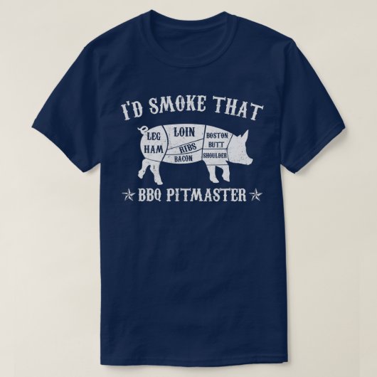 Id Smoke ThatPig Pitmaster BBQおもしろい喫煙 Tシャツ (デザイン正面)