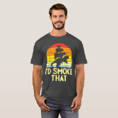 Id Smokehat Chicken Pork Beefre Retro Dinosaur Bbq Tシャツ (正面フル)