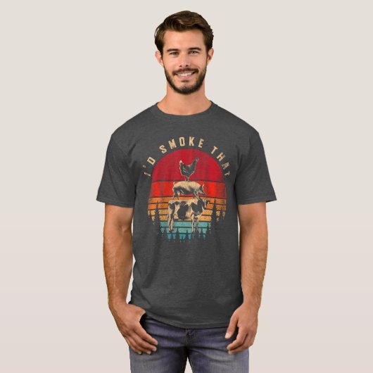 Id Smokehat Funny Smoked Meat BBQ Chef Barbecue gi Tシャツ (正面フル)
