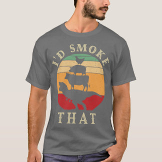 Id Smokehat Perfect Pitmaster Gift Meat Grilling B Tシャツ
