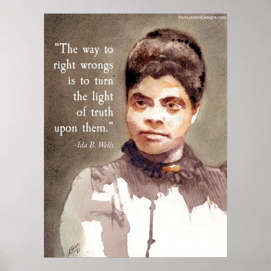 Ida B ウェルズと「正義と不正義」の引用 ポスター (正面)