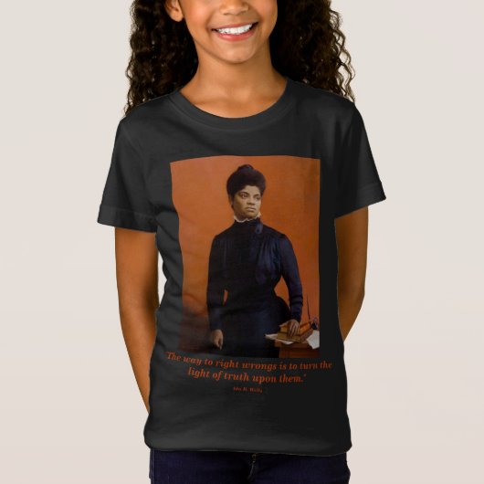 Ida B. Wellsの人権選挙権のリーダーの引用文 Tシャツ (正面)