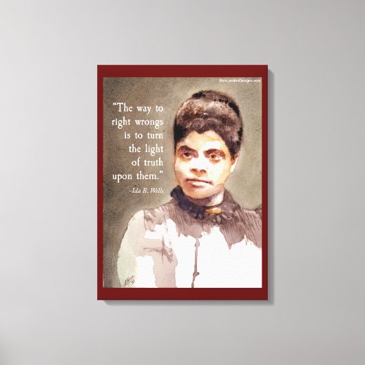 Ida B Wells と"正義と不正義"の引用 キャンバスプリント (正面)