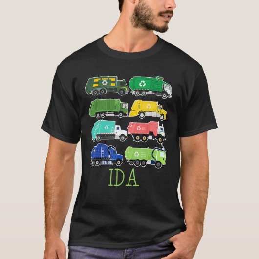 Ida Trash Truck For Kids Collector Ecologist Garba Tシャツ (正面)