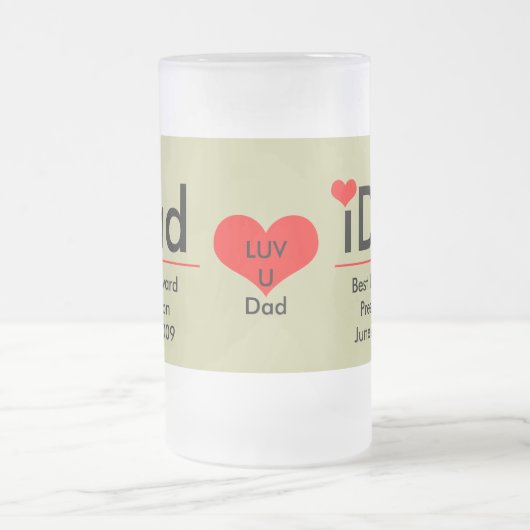 iDad-iDad最高の賞の現在の年への変更 フロストグラスビールジョッキ (中央)