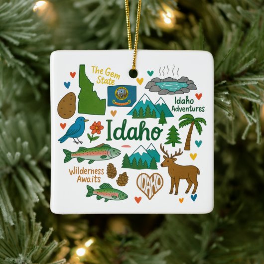 Idaho Custom Family Trip Keepsake Christmas セラミックオーナメント (ツリー)