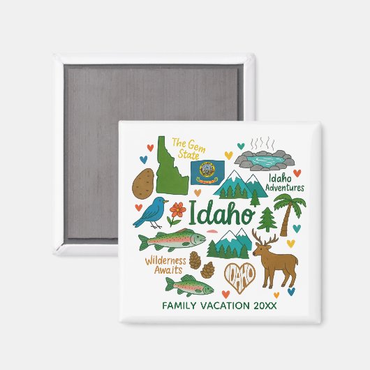 Idaho Family Trip Keepsake Personalized マグネット (正面/裏面)
