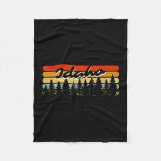 Idaho Forest Sunset Trees Cabin Theme Souvenir  フリースブランケット