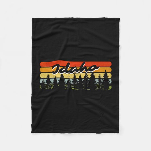 Idaho Forest Sunset Trees Cabin Theme Souvenir  フリースブランケット (正面)
