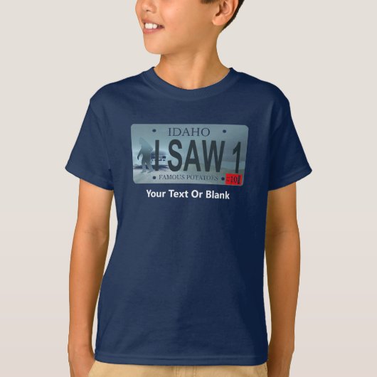 Idaho "I Saw 1" Sasquatch License Plate Tシャツ (正面)