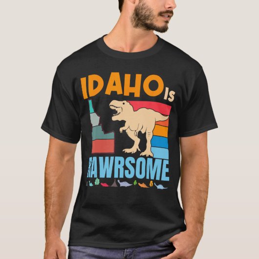 Idaho Is Awesome Dinosaur I Love Idaho Gift Boys G Tシャツ (正面)