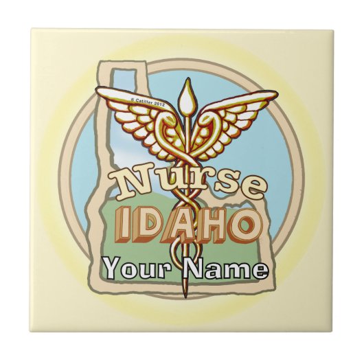 Idaho Nurse Caduceus Tile タイル (正面)
