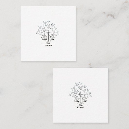 Idaho State Map with Justice Scales and Peace Dove 予約カード (正面/裏面)