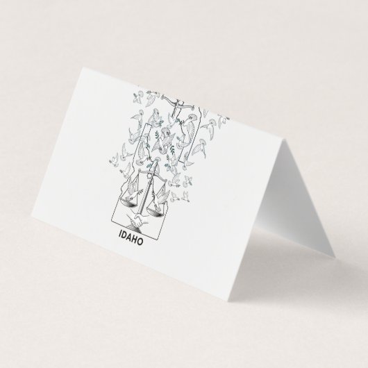 Idaho State Map with Justice Scales and Peace Dove 名刺 (裏面)