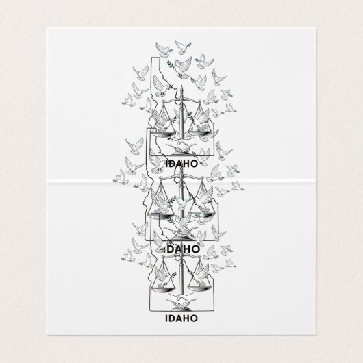 Idaho State Map with Justice Scales and Peace Dove 名刺 (内部フラット)
