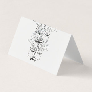 Idaho State Map with Justice Scales and Peace Dove 名刺