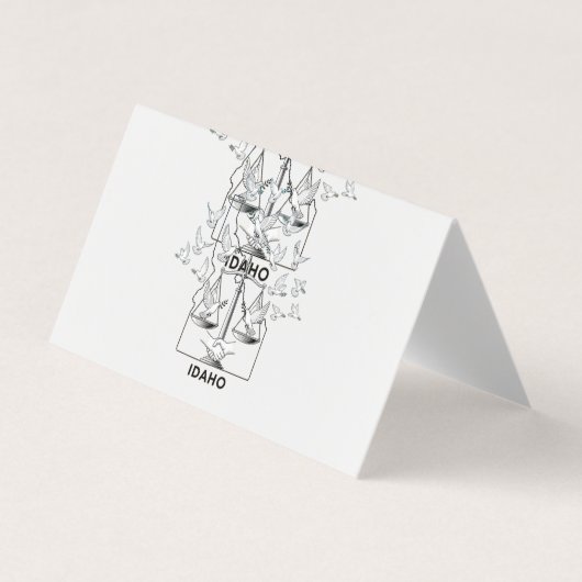 Idaho State Map with Justice Scales and Peace Dove 名刺 (正面)