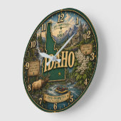 Idaho State Mountain Landscapes ラージ壁時計 (傾斜)