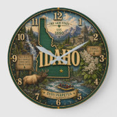 Idaho State Mountain Landscapes ラージ壁時計 (正面)