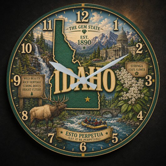 Idaho State Mountain Landscapes ラージ壁時計