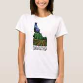 Idaho State Outline Tattoo Style Potato Fields Tシャツ (正面)