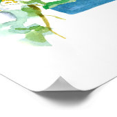 Idaho State Shape Mountain Bluebird Syringa  ポスター (角)