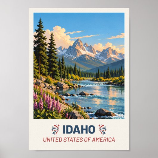 Idaho USA – Vintage Travel Poster ポスター (正面)