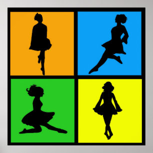iDanceのアイルランドのダンサーのシルエット ポスター