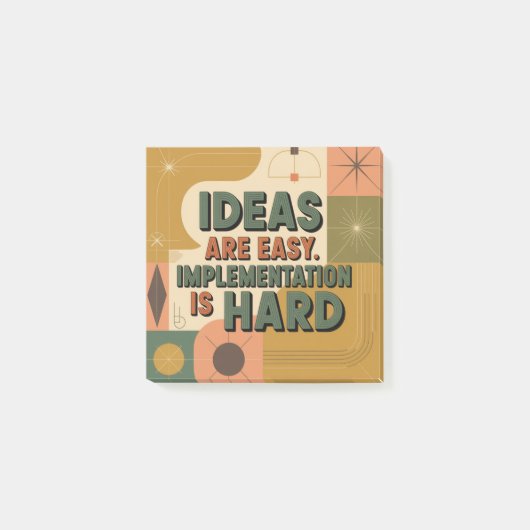 Ideas Are Easy. Implementation Is Hard ポストイット (正面)