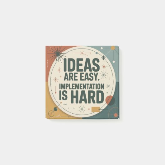 Ideas Are Easy. Implementation Is Hard ポストイット (正面)