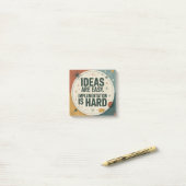 Ideas Are Easy. Implementation Is Hard ポストイット (デスク上)