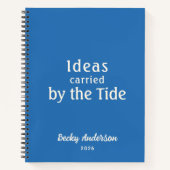 Ideas by the Tide, Beach Notes, Blue Custom Name ノートブック (正面)