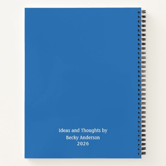 Ideas by the Tide, Beach Notes, Blue Custom Name ノートブック (裏面)