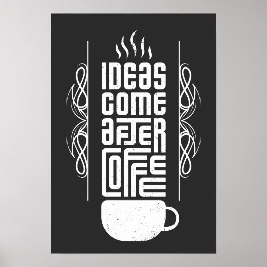 Ideas Come After Coffee, Trendy Typography, No 2/2 ポスター (正面)