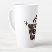 Ideas Come After Coffee – Trendy Vertical  カフェラテマグ (左アングル)