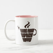 Ideas Come After Coffee – Trendy Vertical  ツートーンマグカップ (左)