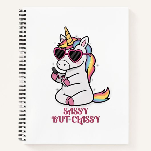 Ideas with Attitude - Glam & Sassy Unicorn ノートブック (正面)