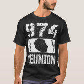idee cadeau design carte ile de la reunion 974 tシャツ (正面)