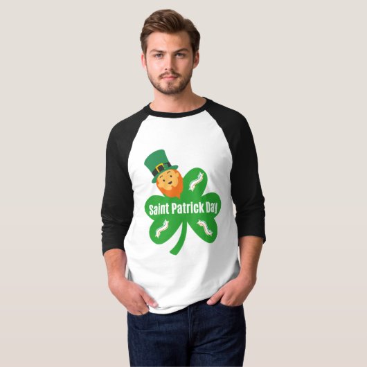 Idée cadeau saint patrick, Irish day, trefle Tシャツ (正面フル)