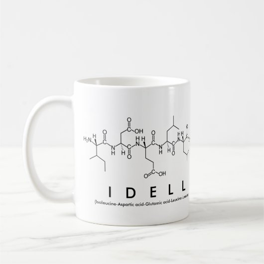 Idellペプチド名mug コーヒーマグカップ (左)