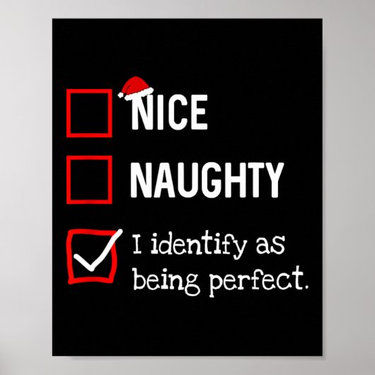 Identify As Perfect Fun Naughty Nice List Christma ポスター (正面)