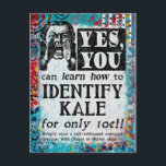 Identify Kale - おもしろい Vintage Ad ポストカード<br><div class="desc">「ケお洒落ールの識別の仕方学」にフェイクビクトリアンのヴィンテージ新聞の広告。</div>