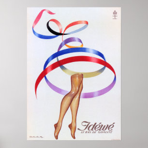 IDEWE Women Stocking Hosiery French Fashion Advert ポスター