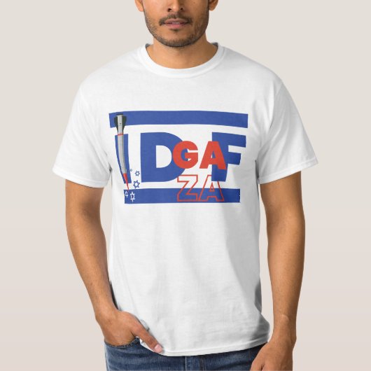 IDFとIDGAFの概念イスラエル・パレスチナ紛争 Tシャツ (正面)