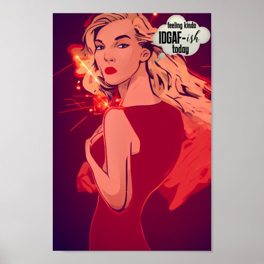 IDGAF引用文ことわざプンプニーおもしろいアーポップ・アートのト ポスター (正面)