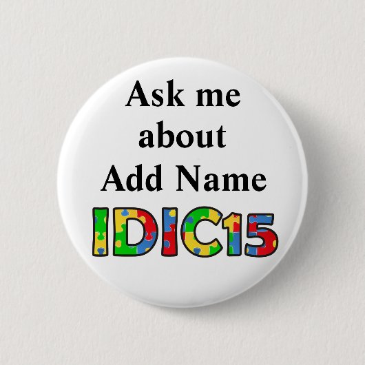 IDIC15は私に尋ねますボタンはカスタマイズ 缶バッジ (正面)