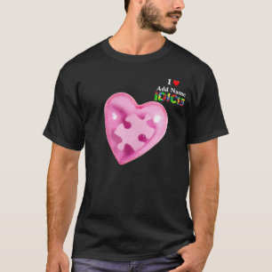 IDIC15メンズワイシャツのピンクのハートはカスタマイズ Tシャツ